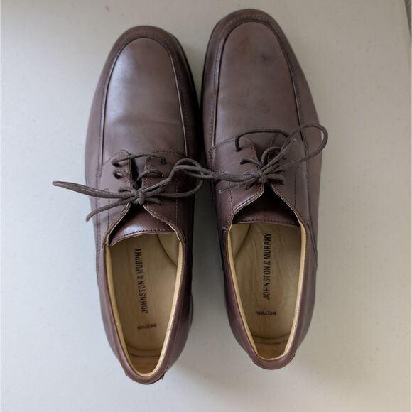 Johnston & Murphy Sheepskin Mens Size 12 Brown Leather Oxfords - Picture 7 of 10